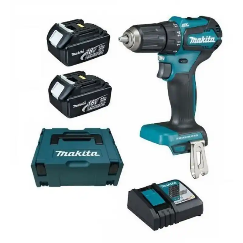 Makita Akku-Schlagbohrschrauber DHP483RFJ 18 V + 2 Akkus 3,0 Ah + Ladegerät im Makpac Aktuell
