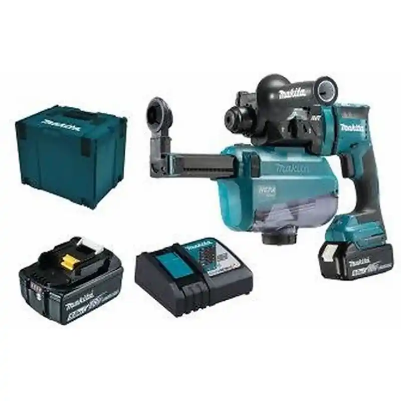 Makita18V Akku Kombihammer SDS Plus, 2x Akku5,0 Ah inkl. Staubabsau DHR182RTWJ Schneller Versand