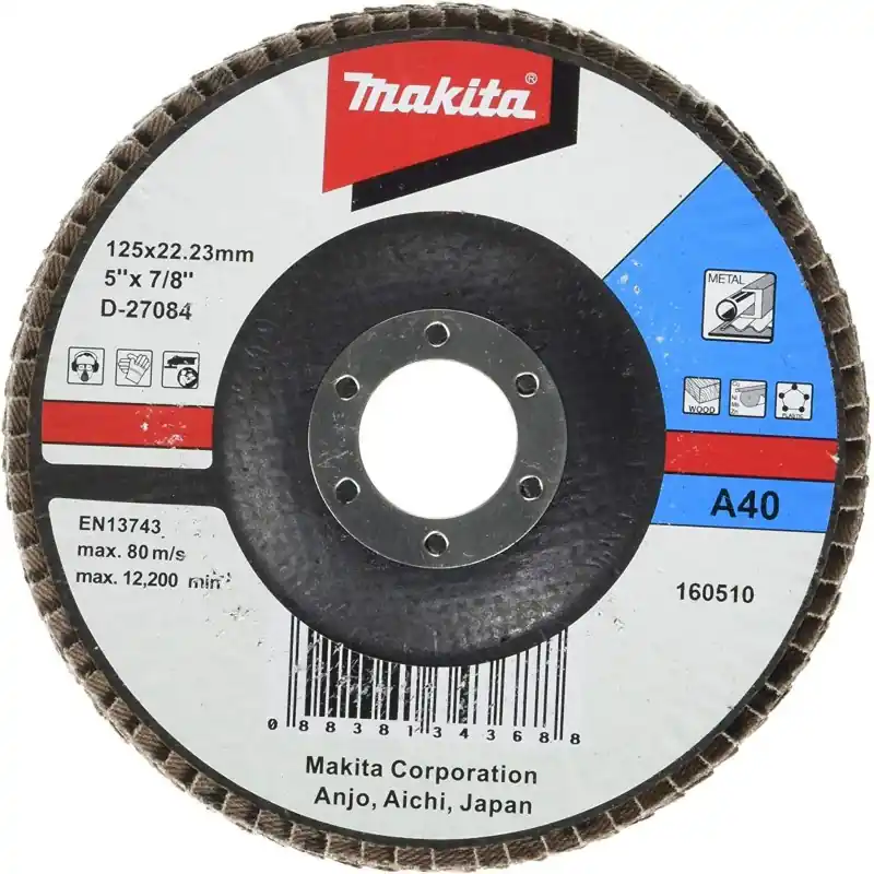 Preiswert Makita D-27084 Fächerschleifscheibe 125 x 22,23 mm A40