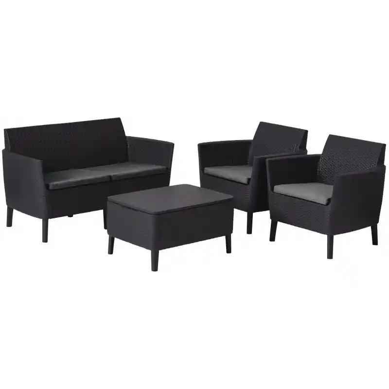 Neu Im Sortiment KETER SALEMO Lounge-Set, graphit/grau 17206003