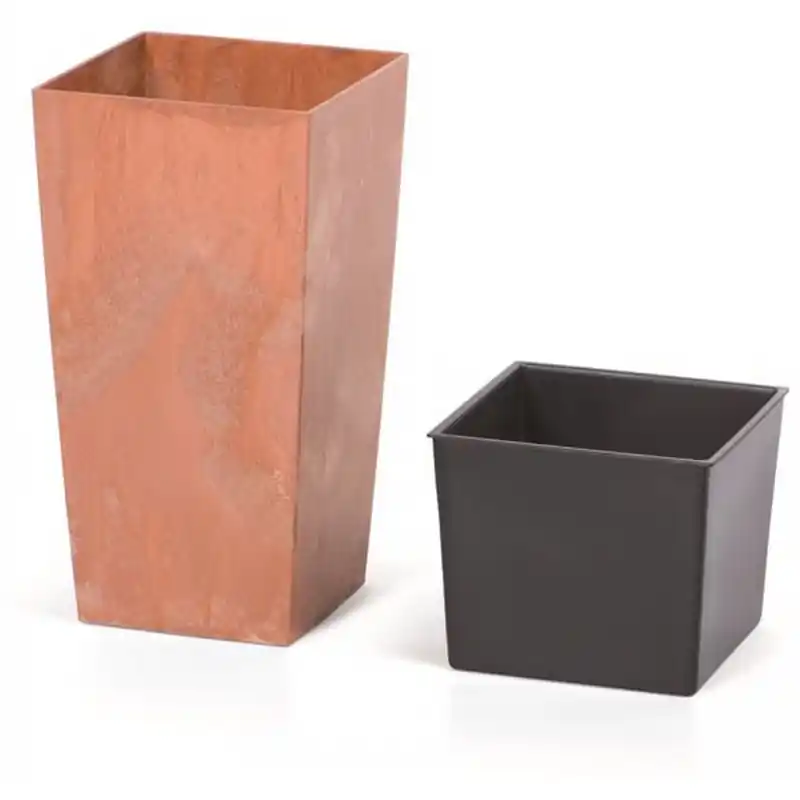 Prosperplast URBI SQUARE EFFECT Blumentopf 14 cm, Terrakotta DURS140E-R624 Preisknaller