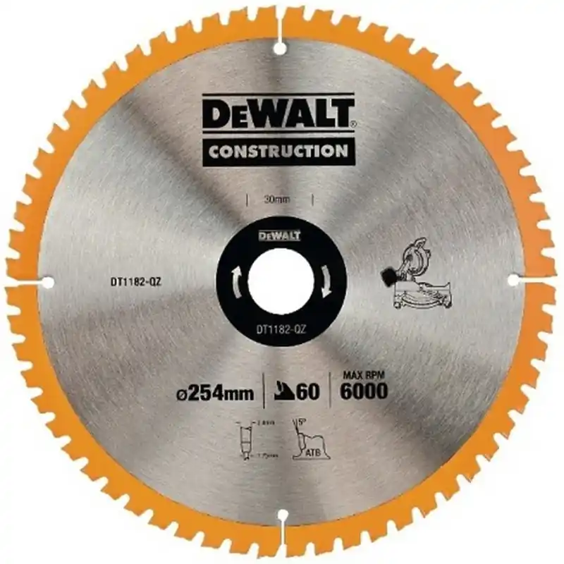 DeWALT DT1182-QZ Sägeblatt 254x30mm, 60 Zähne, ATB 7° Bestseller