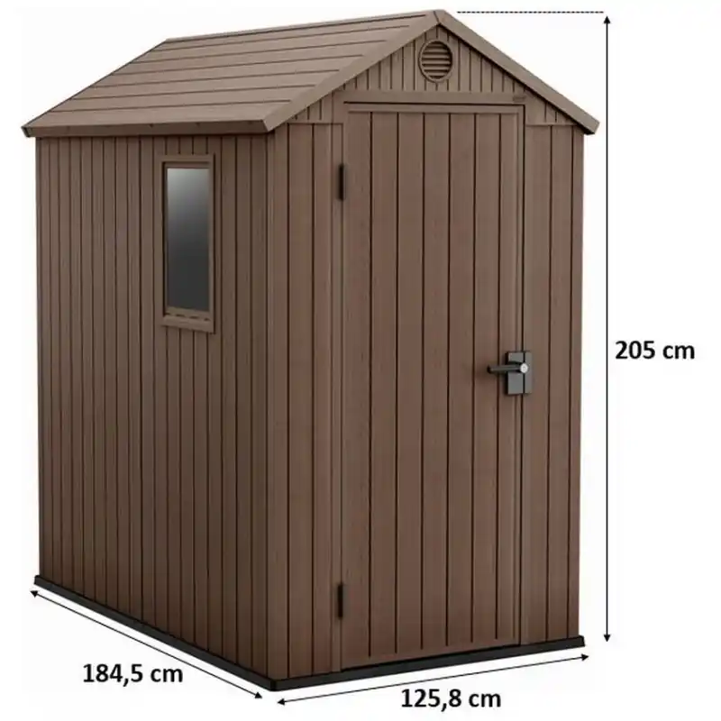 KETER DARWIN 4 x 6 Kunststoffgerätehaus, 125,8 x 184,5 x 205 cm, braun 17209417 Neue Kollektion