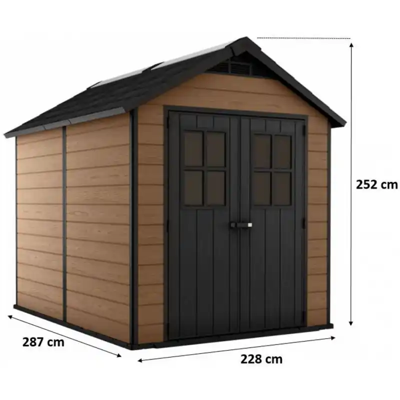 KETER NEWTON 759 Kunststoffgerätehaus, 228 x 287 x 252 cm, braun 17208504 Bestseller