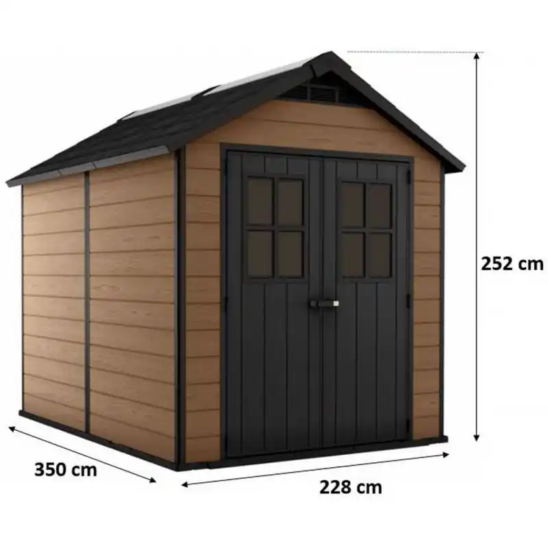 KETER NEWTON 7511 Kunststoffgerätehaus, 228 x 350 x 252 cm, braun 17208505 Preiswert