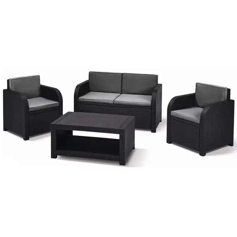 Kracherpreis ALLIBERT MODENA Lounge-Set mit Ablagefläche, graphit/grau 17192182
