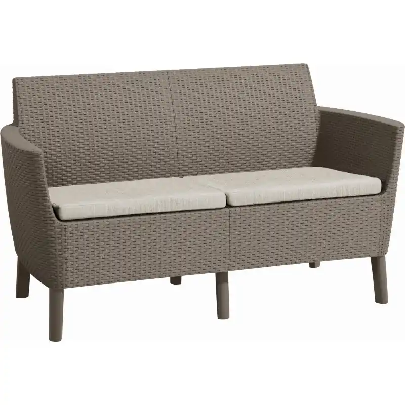 KETER SALEMO 2-Sitzer Sofa, 133 x 67 x 76 cm, cappuccino/beige 17209038 Nur Für Kurze Zeit