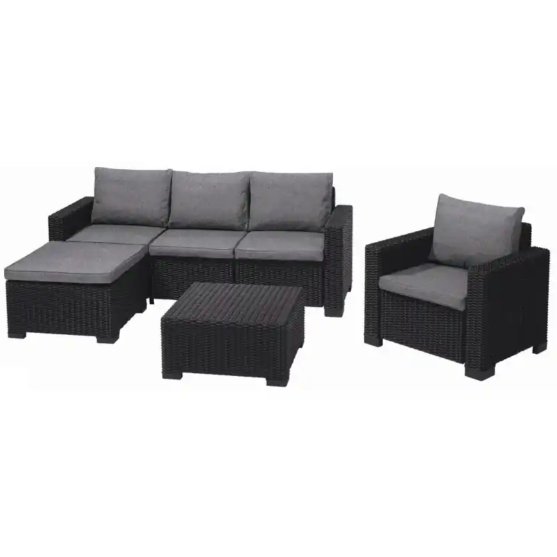 Günstig ALLIBERT MOOREA Lounge-Set 4-tlg., Rattan-Optik, graphit/grau 17205802