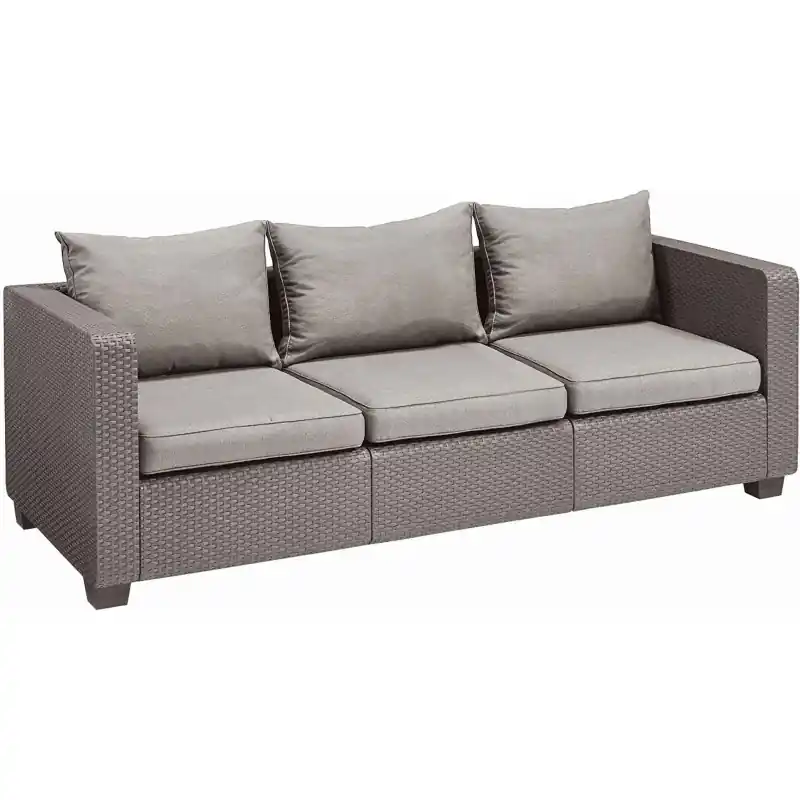 Direktkauf ALLIBERT SALTA 3 Lounge 3-Sitzer-Sofa, 200,5 x 84 x 65,5 cm, cappuccino/sand 17206018
