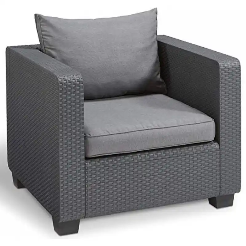 ALLIBERT SALTA Gartensessel, 81,5 x 84 x 65,5 cm, graphit/grau 17205890 Günstig
