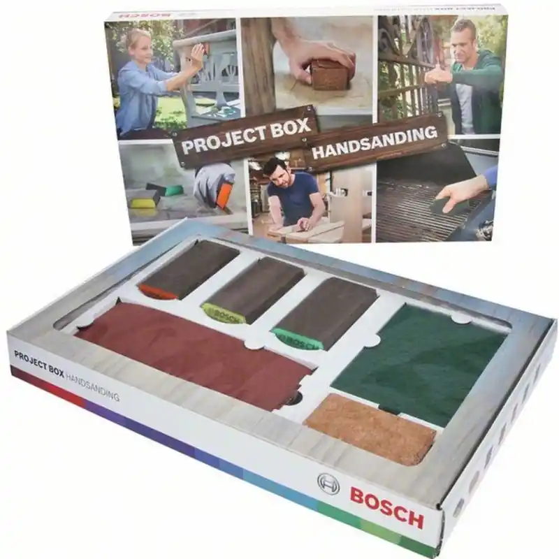 Abverkauf BOSCH 15-teilige Projekt-Box Handschleifen 2607011376