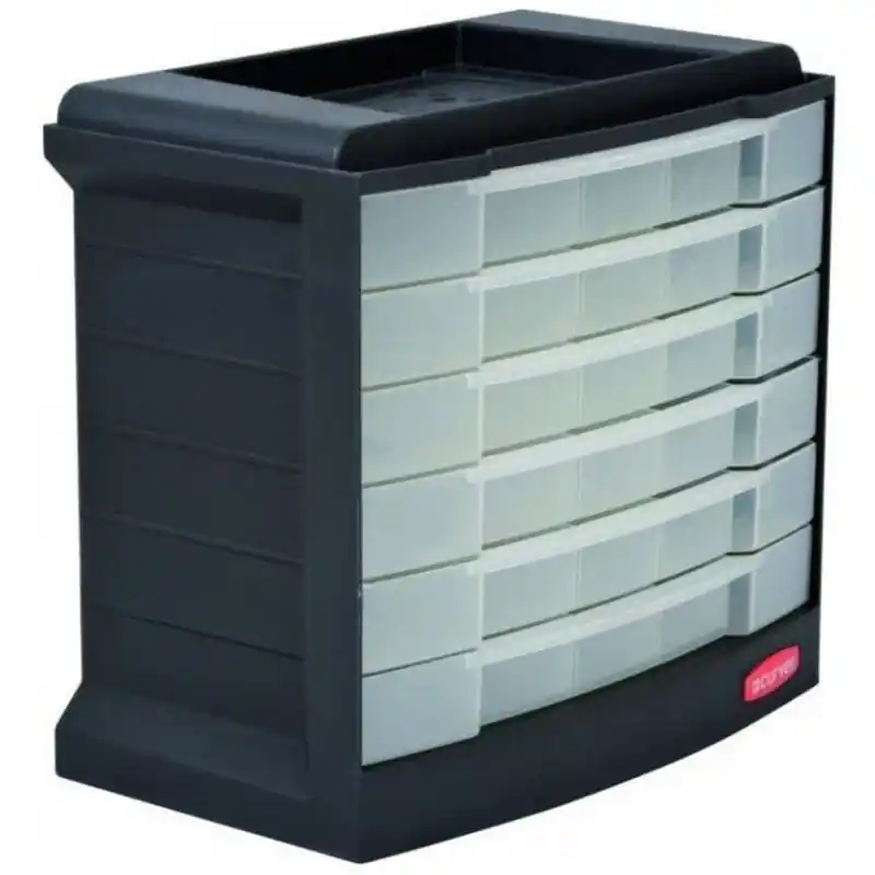 Top-Angebot CURVER Organizer mit 6 Schubladen 27x29x17cm grau 07752-498