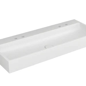 Waschtisch white V4 120x48cm f. 2 2Loch-Arm. MW weiss VIGOUR Sonderaktion