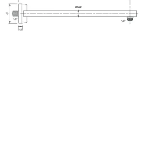 Wochenendangebot Brausearm Wand V4, l= 400mm Metall Rosette eckig 70mm schwar zmatt VIGOUR