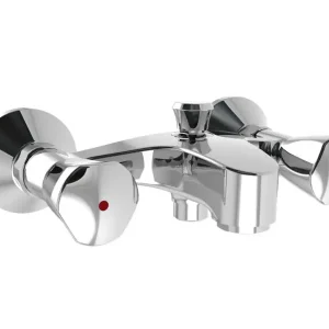 Zweig.Badebatterie derby verchr. o.Brausegarnitur Abgang 1/2 VIGOUR Super-Preis