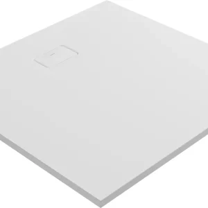Zertifiziert Duschwanne V3 Mineralguss 120x120x3,3cm m.Ablaufdeckel SafeStepPlus VIGOUR