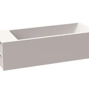 Ausverkauf Badewanne MW white V4 freistehend 208x80cm weiss matt Regal links VIGOUR