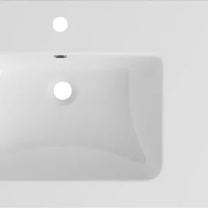Waschtisch Mineralguss clivia Becken links Ablage rechts 800x470mm weiss VIG. Schnäppchen