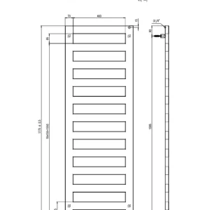 Abverkauf EL-DHK V4 Charlottenburg 1775x600 1000W S10 Schiefer Textur, Regler Rund VIGOUR