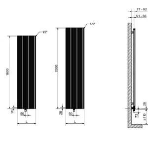 Aktuell Designheizkörper V5 Kreuzberg 1800x452 T11 WEISSMATT inkl.Th-VTL VIGOUR