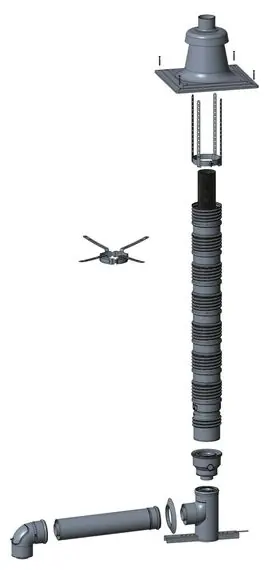 Wolf Anschluss-Set C33x, DN60/100 - DN83/125, flexibel im Schacht, Kunststoff 2652176 Preiswert