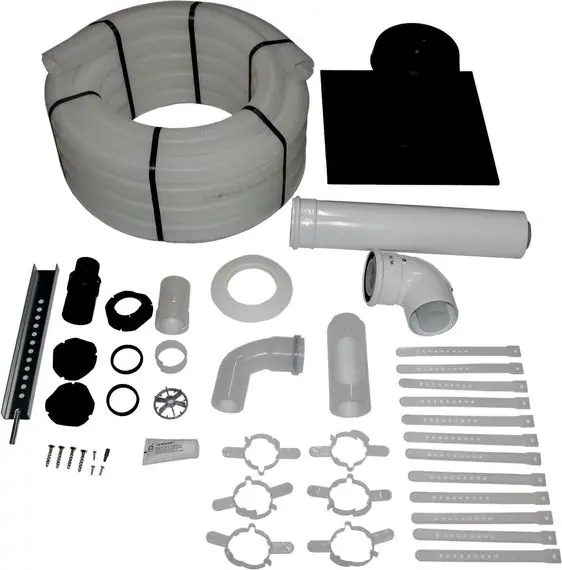 Wolf Anschluss-Set C93x, DN60/100, flexibel im Schacht DN60, Abdeckung PP 2652000 Schneller Versand
