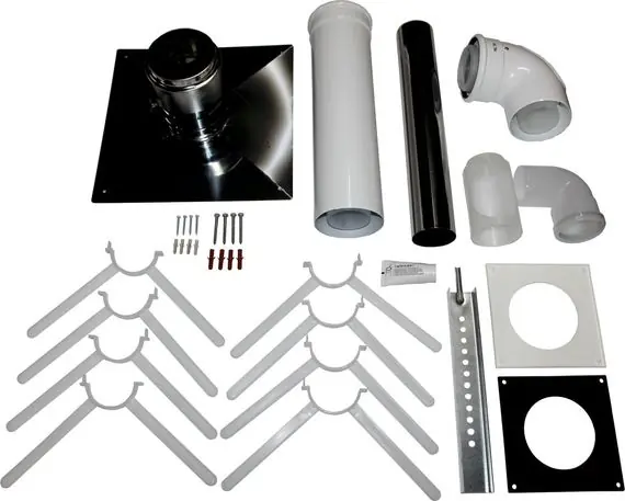 Wolf Anschluss-Set C93x starr, DN80/125 im Schacht DN80, Abdeckung Edelstahl 2651856 Super-Preis