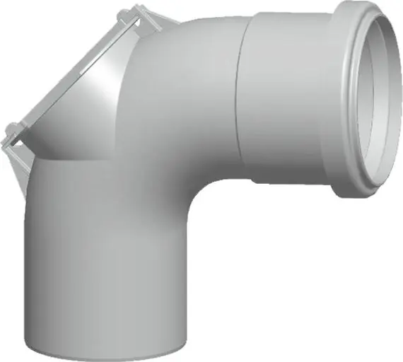 Wolf Revisionsbogen 87°, DN110, Länge 250mm aus Polypropylen bis 120°C 2651571 Neuheit