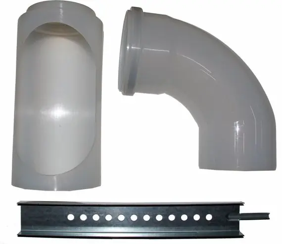 Wolf Stützbogen 87° DN110 inkl. Auflageschiene, aus Polypropylen bis 120°C 2651568 Neue Kollektion