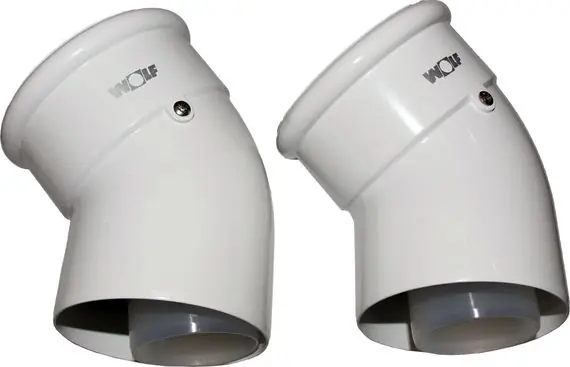 Sofort Bestellen Wolf 2x Bogen konzentrisch 45° für Luft-/Abgasrohr DN60/100, weiß, steckbar 2651727
