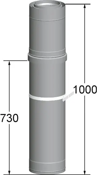 Neu Wolf Dachdurchführung für Luft-/Abgasrohr DN160/225, Länge 1000 mm, Edelstahl/PP 2651346