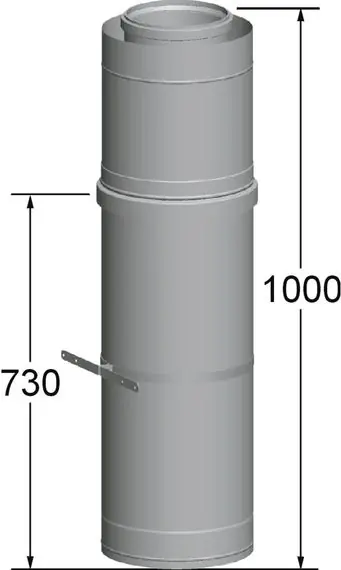Direktkauf Wolf Dachdurchführung für Luft-/Abgasrohr DN250/350, Länge 1000 mm, Edelstahl/PP 2651418