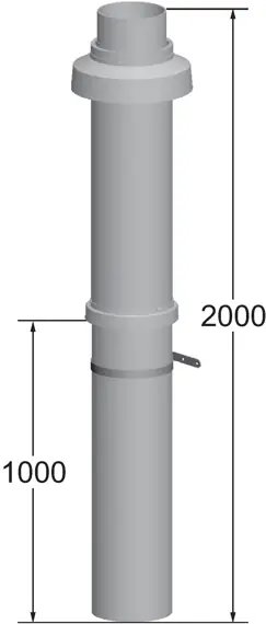 Finale Aktion Wolf Dachdurchführung für Abgasrohr DN160/186, Länge 2000 mm, PP/PE, schwarz 2651345