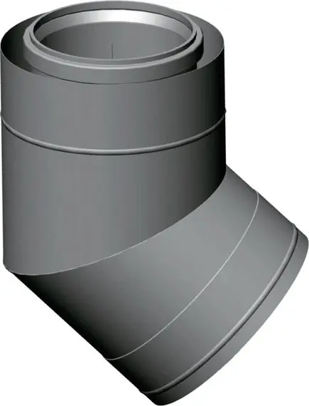 Neu Wolf Abgasbogen 45° konzentrisch DN160/225, Edelstahl/Polypropylen 2651338