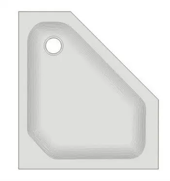 Fünfeck-Duschwanne KSB 33 90x80x12, weiß, asymmetrisch Top-Seller