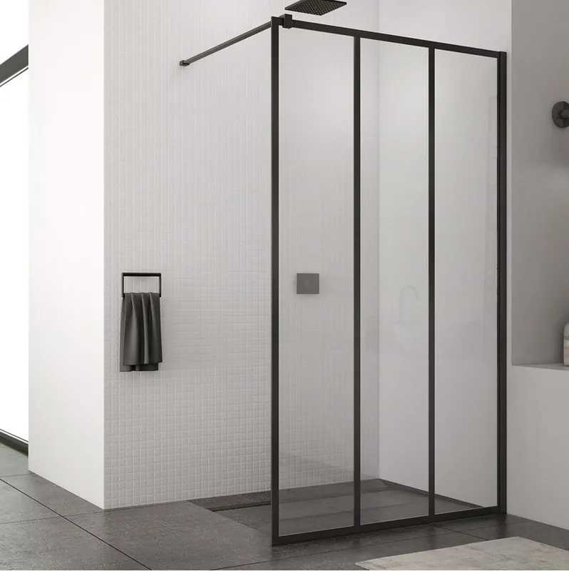 Duschabtrennung Walk in Trennwand STR4P Black-Line Easy 1400mm SW A72 Online Kaufen
