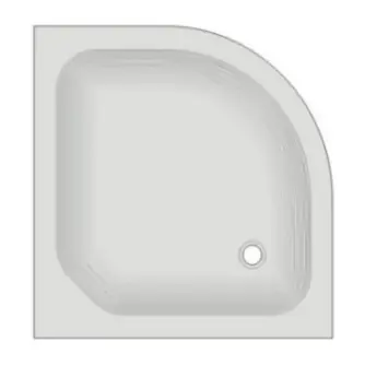 Billig Viertelkreis Duschwanne KSB 21, 80x80x13, weiß R=500