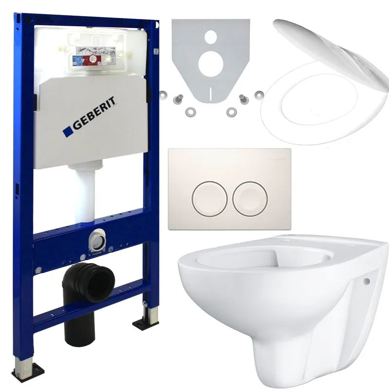 WC-Set Duofix Basic Vorwandelement mit GROHE Tiefspül WC spülrandlos, Delta 25, WC Sitz Jetzt Bestellen