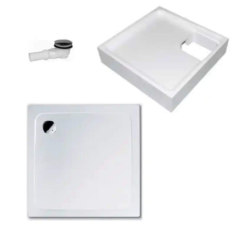 Duschwanne Superplan 100 x 100 x 2,5 cm m. Träger und Ablauf 391-2 Begrenztes Angebot