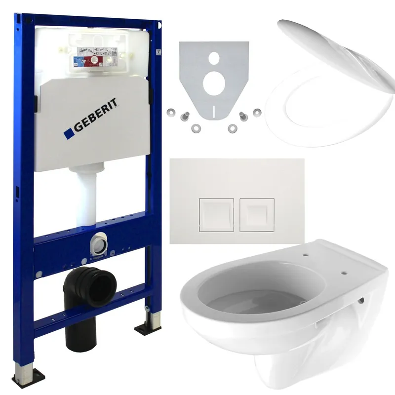 WC-Set Duofix Basic Vorwandelement mit Tiefspül WC, Delta 35, WC Sitz Soft Close Preiswert