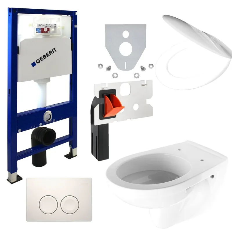 WC-Set Duofix Basic mit Tiefspül WC, Einwurfschacht, Delta 25 und WC Sitz Meistverkauft