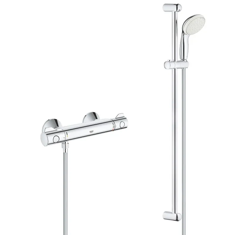 Sale Grohtherm 800 Thermostat-Brausebatterie DN 15 mit Brausegarnitur 900mm und Handbrause