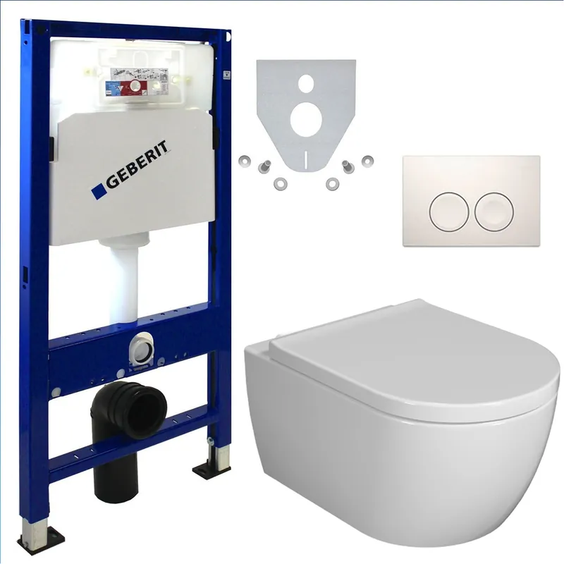 Nur Für Kurze Zeit WC-Set Duofix Basic Vorwandelement mit Design - Tiefspül WC spülrandlos, Delta 25, WC Sitz