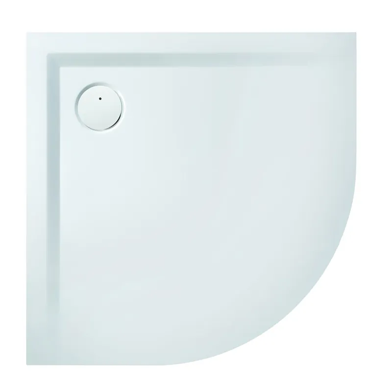 Must-Have Viertelkreis Mineralguss Duschwanne Muna 90 x 90 cm mit Antirutschfläche Solique PRO
