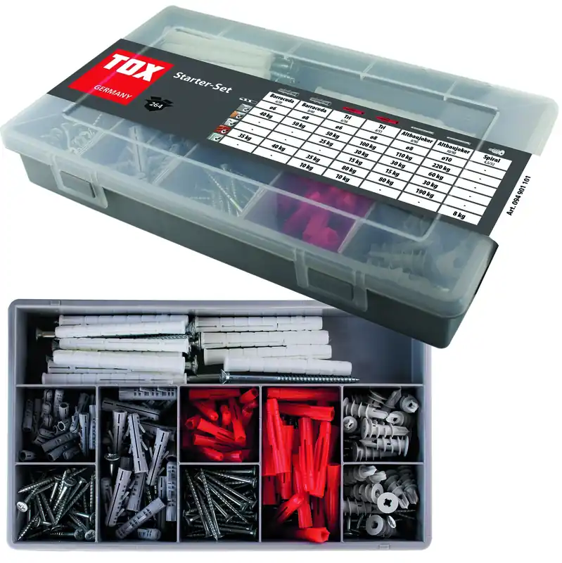 Neuheit Standard-Sortiment Starter Set 264 tlg. Dübel + Schrauben