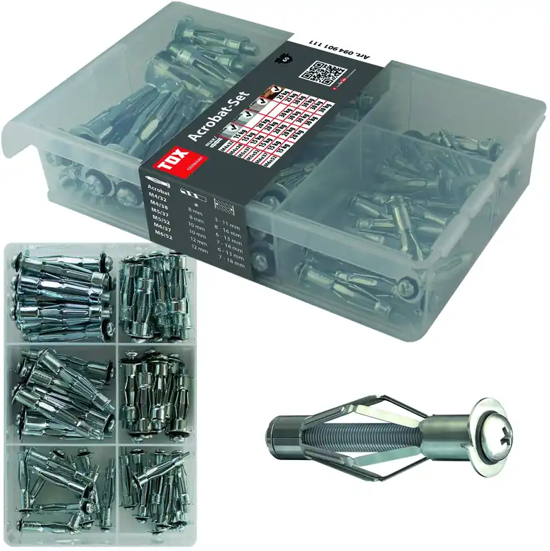 Bestseller Metall-Hohlraumdübel-Sortiment Acrobat Set 60 tlg.