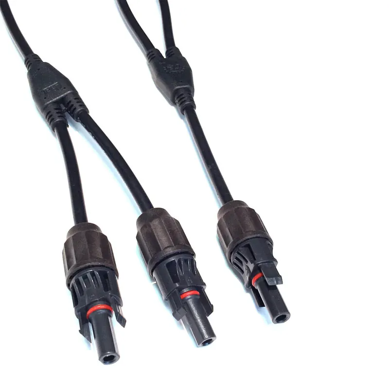 Neuheit MC4 Y Stecker und Buchse Set flexi für Photovoltaik Solarstecker Verteiler Buchse