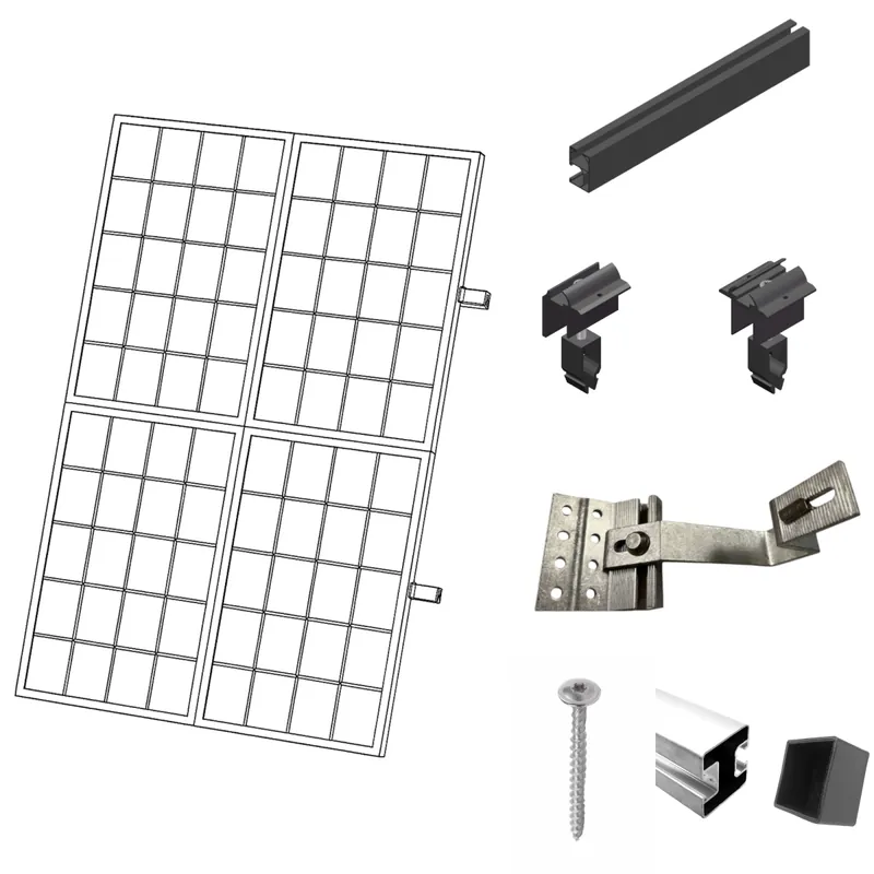 PrimeSolar Unterkonstruktion für Schrägdach 4 Module 2 x 2 Neue Ware