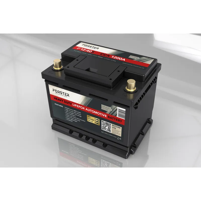 Sonderaktion FORSTER 40Ah 12,8V LiFePO4 Starter-Batterie Heavy Duty 1000A Kälteprüfstrom 512Wh