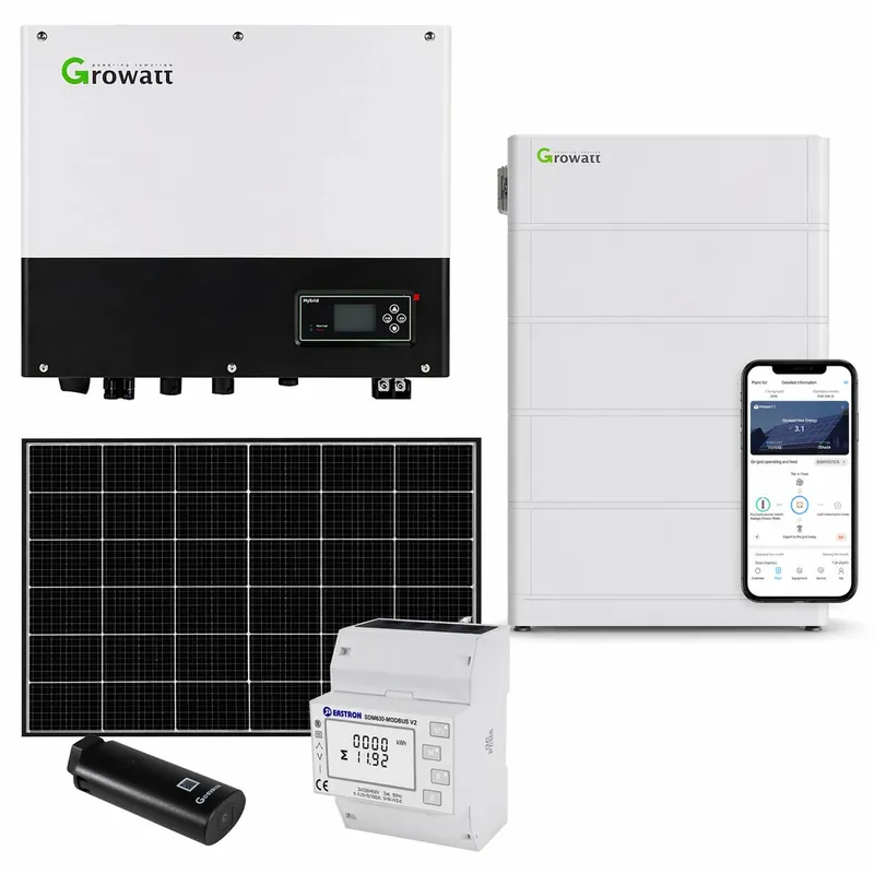 Super-Preis Growatt 4kWp PV Komplettanlage mit Glas Glas Modulen und 7,6kWh Speicher
